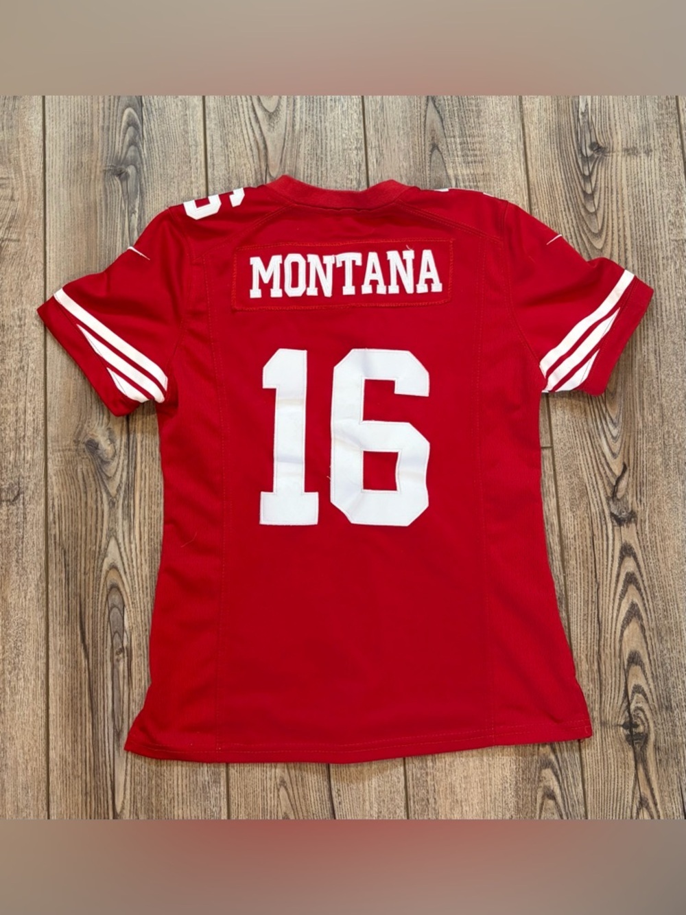 Nike 49ers Joe Montana #16 Women’s M Red Jersey Super Bowl Patch - Picture 4 of 11